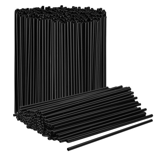 Prestee Plastic Coffee Stirrers, 2000ct, 5.5" - Plastic Coffee Straws, Coffee and Drink Stir Sticks, Cocktail Swizzle Sticks, Disposable Stir Sticks, Drinking Straws for Coffee & Cocktails (Black)