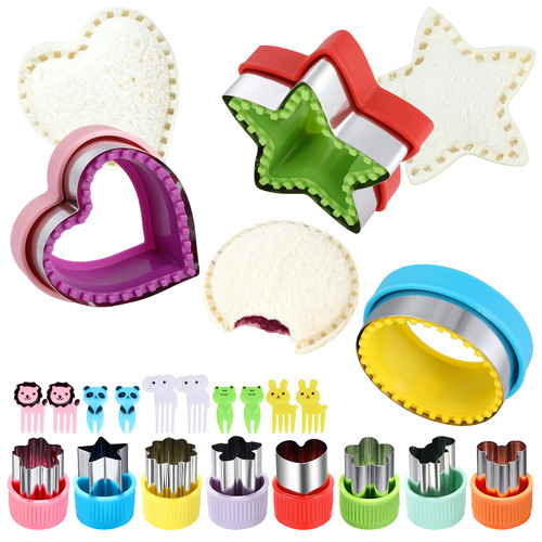 Sandwich Cutter and Sealer,Round Heart Star 3Pcs Shapes Sandwich Decruster Press Mold+8pcs Stainless Steel Mini Vegetable Cookie Cutters,Bread Sandwich Decruster Pancake Maker DIY for Kids Bento Sandwich Cutter and Sealer,Round Heart Star 3Pcs Shapes Sandwich Decruster Press Mold+8pcs Stainless Steel Mini Vegetable Cookie Cutters,Bread Sandwich Decruster Pancake Maker DIY for Kids Bento