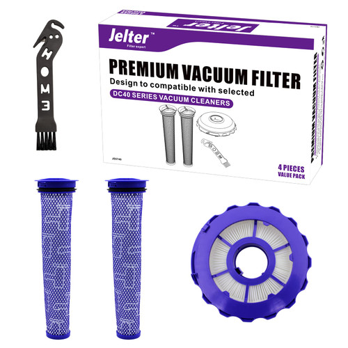 Jelter DC40 filter compatible with Dyson DC40 HEPA filter replacement parts dc40 post filter, 4PCS 923587-02 & 922676-01 for multi floor, animal, Origin & total clean vacuums