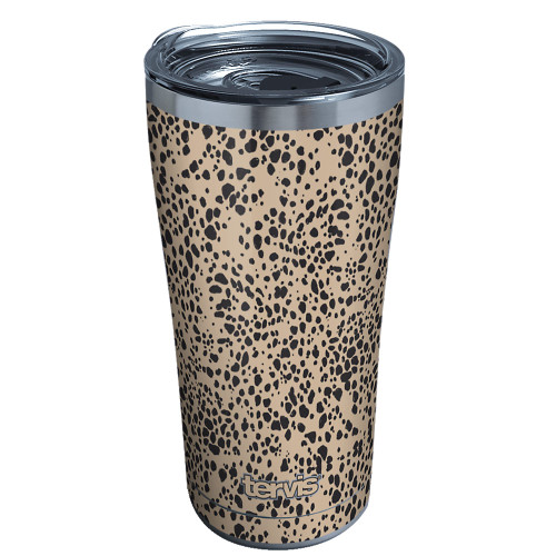 Tervis Sleek Cheetah Triple Walled Insulated Tumbler Travel Cup Keeps Drinks Cold & Hot, 20oz Legacy, Stainless Steel