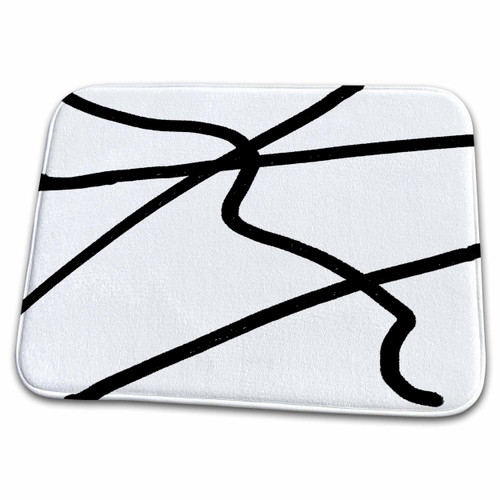 3dRose Image of Black And White Minimalist Modern Painting - Dish Drying Mats (ddm-356403-1)