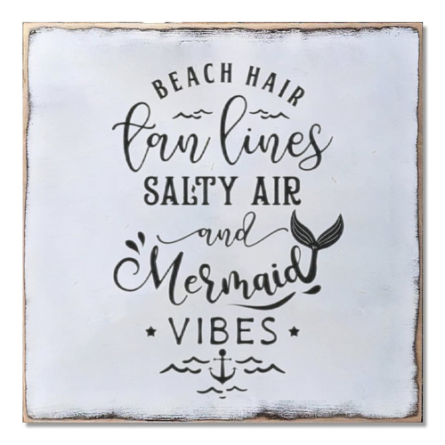 Wood Sign Hanging Home Wall Decoration Beach Saying Wall Art Plaque for Living Room Kitchen Batheroom Bedroom Office School 7x7inch