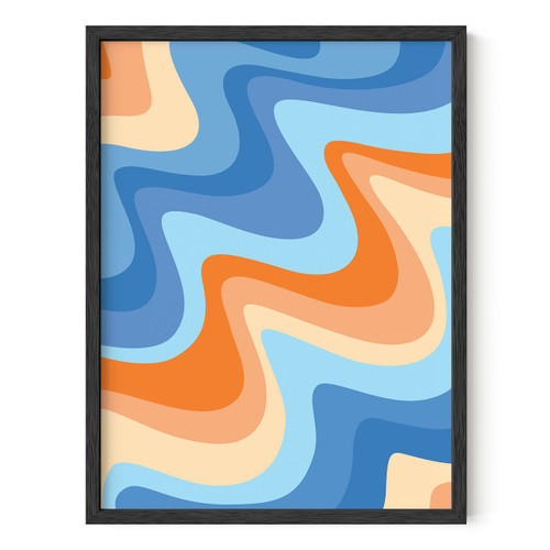 HAUS AND HUES Beach Prints Wall Art Decor - Beach Artwork Posters for Walls, Ocean Pictures for Wall, Abstract Orange Wall Art, Orange Pictures for Wall, Tropical Beach Pictures (12x16, Unframed)