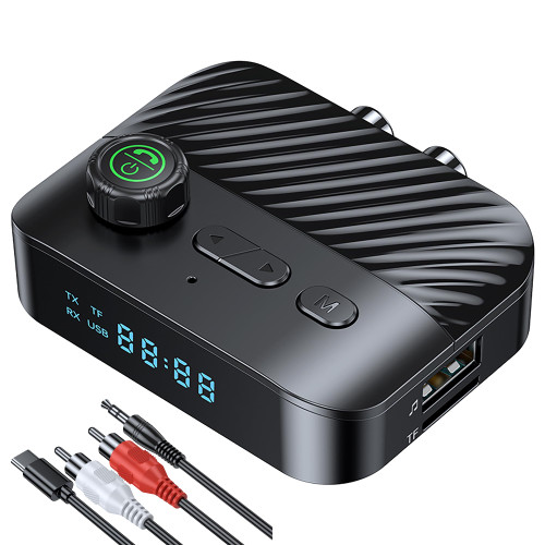 Bluetooth Transmitter for TV to Headphones, Bluetooth Transmitter Receiver with Display, V5.3 Bluetooth Receiver for Home Stereo/Headphones/Speakers/Home Theater/Tv/Low Latency Bluetooth Transmitter for TV to Headphones, Bluetooth Transmitter Receiver with Display, V5.3 Bluetooth Receiver for Home Stereo/Headphones/Speakers/Home Theater/Tv/Low Latency