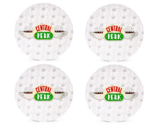 Silver Buffalo Friends Central Perk Logo 4pc Melamine Plate Set