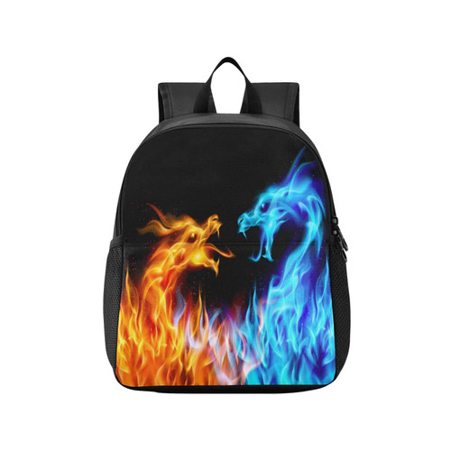 Kcldeci Kids Backpacks for Preschool,Red Blue Fire Dragon Kindergarten Schoolbag Elementary School Boys and Girls Backpacks