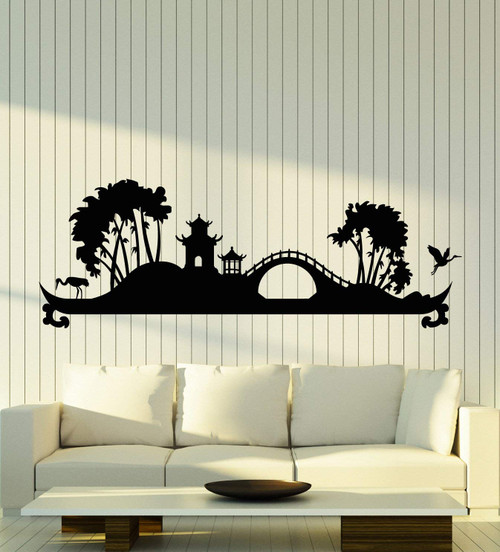 Vinyl Wall Decal Asian Nature Storks Bedroom Interior Stickers Mural Large Decor (g5089) Black Vinyl Wall Decal Asian Nature Storks Bedroom Interior Stickers Mural Large Decor (g5089) Black