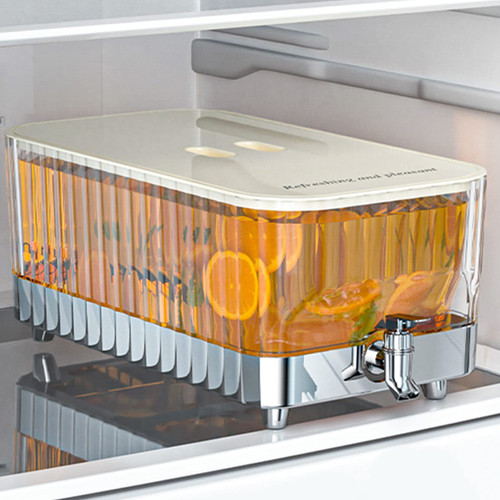 SIXAQUAE Drink Dispenser for Fridge,1.4 Gallon Clear Plastic Lemonade Juice Milk Fruit Tea Beverage Dispenser for Parties