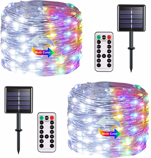 JMEXSUSS 2 Pack Each 200 LED Solar Fairy Lights Outdoor Waterproof, 66ft Solar String Lights Outdoor with 8 Modes, Copper Wire Solar Twinkle Lights for Camping Tree Garden Party Decorations JMEXSUSS 2 Pack Each 200 LED Solar Fairy Lights Outdoor Waterproof, 66ft Solar String Lights Outdoor with 8 Modes, Copper Wire Solar Twinkle Lights for Camping Tree Garden Party Decorations