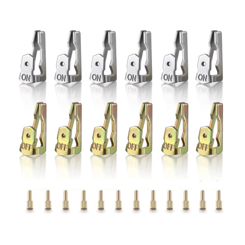 ZHUOMINGJIA 12PCS Time Switch Replacement Trippers Kit Compatible with Intermatic 156T1978A,Include 6 Silver ON Tripper,6 Gold Off Tripper,12 Fixing Screws,for T100 Series Clock Dial Trippers Timers