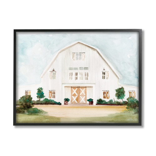 Stupell Industries Distant White Country Barn Rural Blue Sky, Design by Stellar Design Studio
