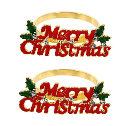 BESTOYARD 2pcs Christmas Napkin Home Decoration Christmas Decor Dining Table Decor Elk Decor Xmas Napkin Jewerly Xmas Napkin Rings Napkin Buckle for Xmas Napkin Accessory Xmas Napkin Holder