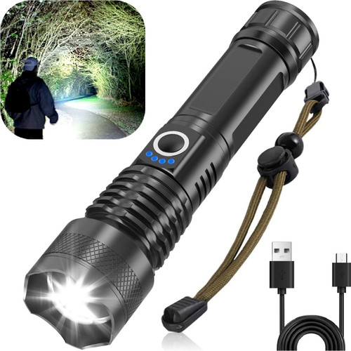 Victoper LED Flashlights, High Powered 10000 Lumens Super Bright Tactical Flashlight, Rechargeable Flash Light, 5 Modes Zoomable Waterproof Flash Lights for Emergency, Outdoor, Home, Camping, Hiking