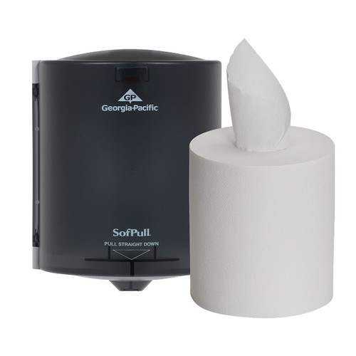 Georgia-Pacific SofPull Centerpull Paper Towel Dispenser Trial Kit by PRO, 58206, 1 Translucent Smoke Regular Paper Towel Dispenser, 58204 and 1 Regular Centerpull Premium Paper Towel Refill, 28124 Georgia-Pacific SofPull Centerpull Paper Towel Dispenser Trial Kit by PRO, 58206, 1 Translucent Smoke Regular Paper Towel Dispenser, 58204 and 1 Regular Centerpull Premium Paper Towel Refill, 28124