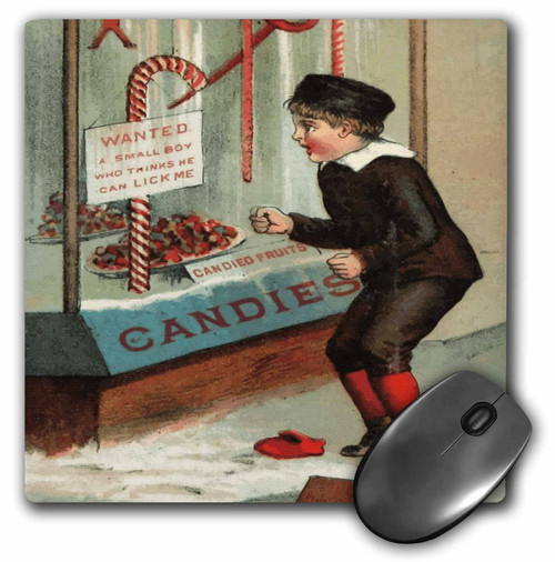 3dRose Wanted - A Boy to Lick Christmas Candy Cane - Mouse Pads (mp_352087_1)