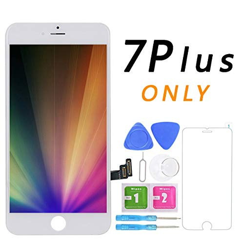 for iPhone 7 Plus Screen Replacement (5.5 Inch) + Touch LCD Screen Digitizer Display Pre-Assembled Kit with Screen Protector and Repair Tools (White)