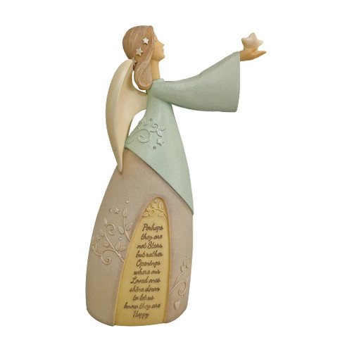 Enesco Foundations Bereavement Brunette Angel Stars Shine Down Figurine, 9.5 Inch, Multicolor