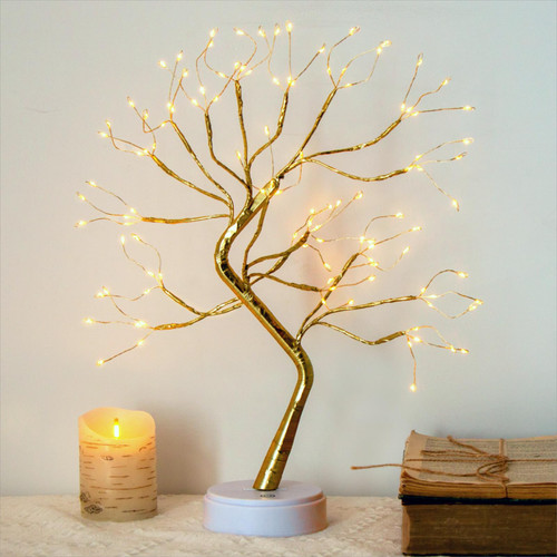 KELANCHY 20'' Twinkling Fairy Lights Spirit Tree with 108 LED, DIY Artificial Tree Lamp with Timer, Tabletop Bonsai Tree Light As Room Trees Decor (Warm Glow)