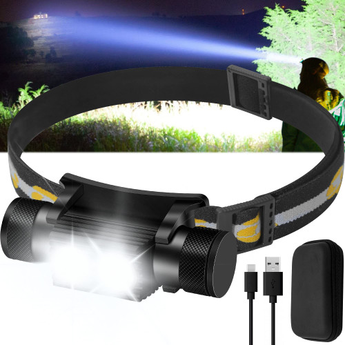 Headlamp Rechargeable, 1200 Lumen Super Bright LED Head Lamp for Adults, IP66 Waterproof Rechargeable Headlight with 9 Modes, Head Flashlight with 2600 mAh Battery for Outdoor Camping Hiking Running Headlamp Rechargeable, 1200 Lumen Super Bright LED Head Lamp for Adults, IP66 Waterproof Rechargeable Headlight with 9 Modes, Head Flashlight with 2600 mAh Battery for Outdoor Camping Hiking Running