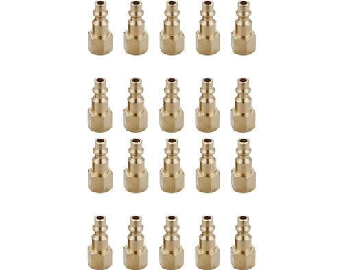 T TANYA HARDWARE Air Hose Fittings And Quick Connect Air Fittings, 1/4 Inch NPT Brass Female Air Coupler Plug (20 Piece) Industrial Type D, Air Compressor Fittings