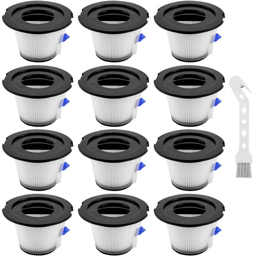 K17 Replacement Filter for MOOSOO K17 Cordless Vacuum Filter, Compatible with ORFELD V20, A18 NEQUARE 18KPa, NOT forMossoo K17 pro (12 HEPA Filter & 12 Strainer Screen)