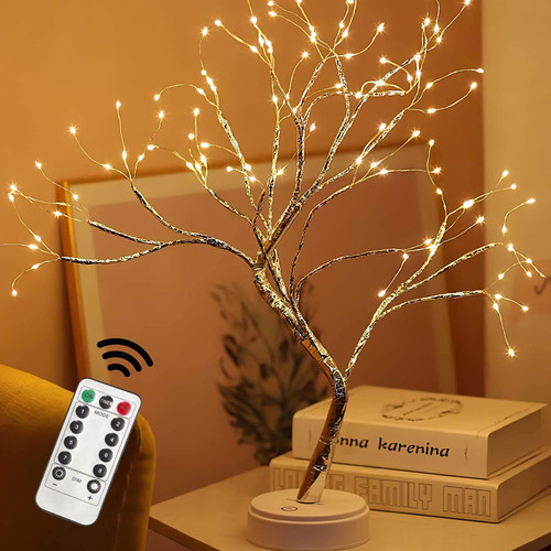 YUNA YUNA-20210205-54VE Remote Fairy Tree Light Lamp 108 Led, Fairy Light Spirit Tree Celtic Serenity Fairy Light Sparkly Tree Lamp BatteryUSB Operated Party Decor Lights, Warm White