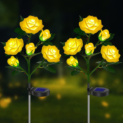 Outdoor Solar Lights, 2 Pack Garden Lights Waterproof 6 LED Solar Powered Disk Lights Decorative with Solar Panel Ground Lights for Landscape Pathway Patio Yard Walkway Path Lawn Driveway Lighting