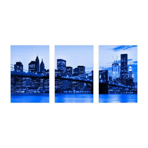 3 Piece Blue New York City Canvas Wall Decor Cityscape Art Prints Brooklyn Bridge Pictures Poster NYC Night Skyline Painting for Bedroom Bathroom Home Wall Art (Unframed-No Framed,8x12inchx3) 3 Piece Blue New York City Canvas Wall Decor Cityscape Art Prints Brooklyn Bridge Pictures Poster NYC Night Skyline Painting for Bedroom Bathroom Home Wall Art (Unframed-No Framed,8x12inchx3)