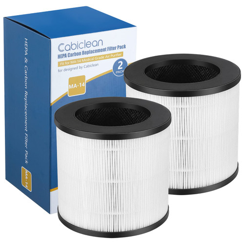 H13 True HEPA Replacement Filter Compatible with Air Purifier 14, 14W, and 14B, 3-in-1 True HEPA Activated Carbon Filter