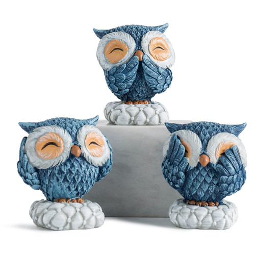 AWNR 3 Pcs Blue Owl Decor for Home Decor Accents, Owl Statue for Cute Shelf Decor Accents Living Room Bookshelf Decorations, Decorative Objects for Mantel or Desk, Owl Sculpture for Owl Lover Gifts AWNR 3 Pcs Blue Owl Decor for Home Decor Accents, Owl Statue for Cute Shelf Decor Accents Living Room Bookshelf Decorations, Decorative Objects for Mantel or Desk, Owl Sculpture for Owl Lover Gifts
