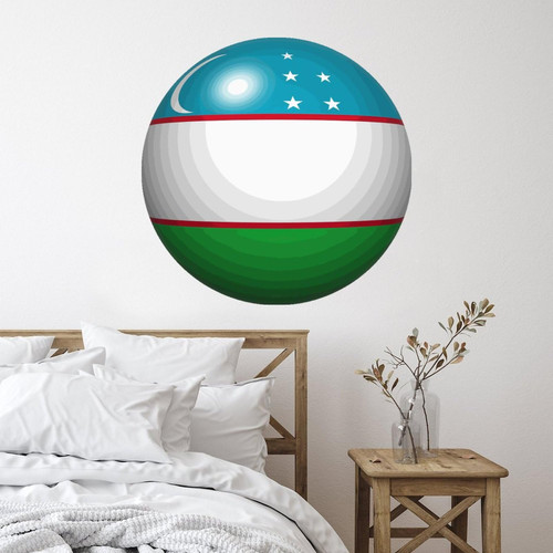 Vinyl Wall Quotes Stickers Uzbekistan Quotes Wall Art Decal Home Decorations Global World Flag Travel Trip Wall Decals for Nursery Kitchen Suitcase Mirrors 28in
