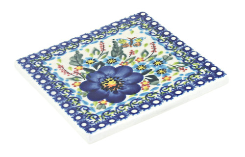 Blue Rose Polish Pottery Garden of Blue Tile