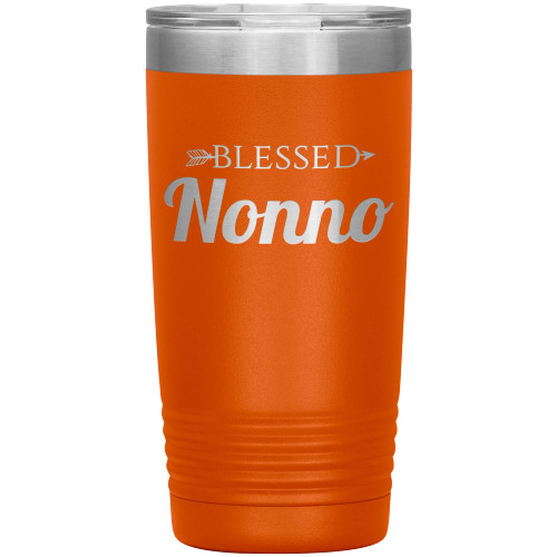 Blessed Nonno Tumbler - Nonno Gift - 20oz Insulated Engraved Stainless Steel Nonno Cup Orange