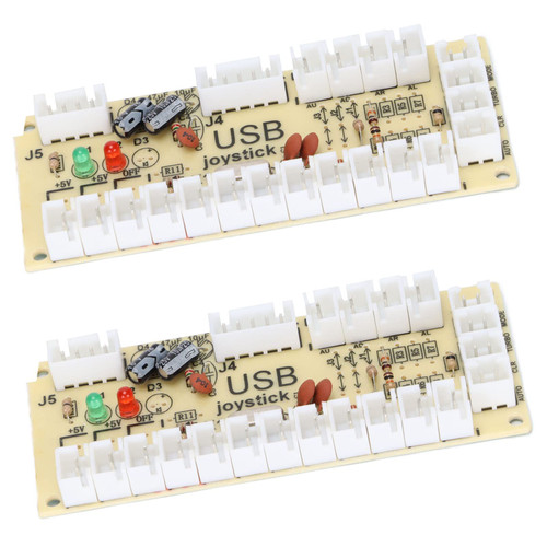 QM070913 Arcade Game Controller USB Encoder Zero Delay Module for PC for MAME for Raspberry Pi Retropie, Arcade USB PC Encoder with Button Wire and 5 pin Joystick Cable, Double