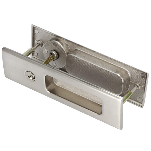 Zinc Alloy Sliding Door Lock Latch Handle Set Bathroom Balcony Cabinet Door Hardware Fittings(Black ) Trim (Brushed silver square single hook sliding door)