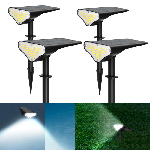 Zalap Solar Lights Outdoor, 2-in-1 Function 3 Brightness Modes Waterproof IP65 Solar Powered Spotlights, 55 LEDs Solar Light Outside Spot Lights for Outside Landscape/Garden/Yard/Pathway