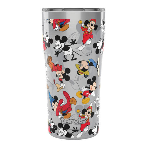 Tervis Disney - Mickey Through the Years Triple Walled Insulated Tumbler Cup Keeps Drinks Cold & Hot, 20oz, Stainless Steel