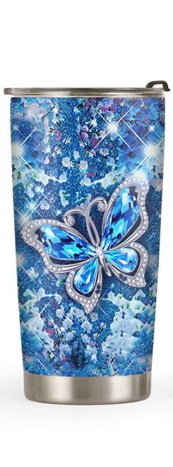 64HYDRO 20oz Birthday Gifts for Women, Wife, Mom, Daughter, Friends, Valentines Day Gifts for Her, Inspirational Gifts Blue Crystal Jewelry Butterfly Tumbler Cup, Insulated Travel Coffee Mug with Lid 64HYDRO 20oz Birthday Gifts for Women, Wife, Mom, Daughter, Friends, Valentines Day Gifts for Her, Inspirational Gifts Blue Crystal Jewelry Butterfly Tumbler Cup, Insulated Travel Coffee Mug with Lid
