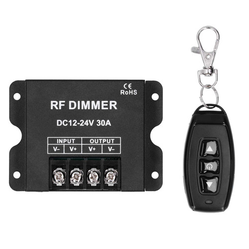 LED Single Color Dimmer Controller 3 Keys RF Cordless Remote Control for MR16 LED Spotlights, LED Recessed Lights
