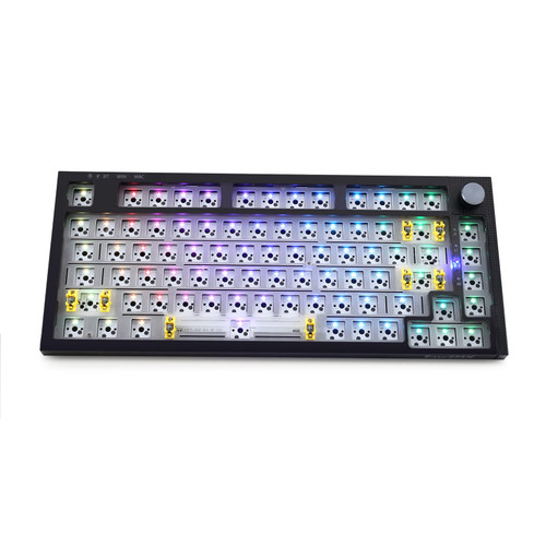EasySMX Custom Gaming Keyboard, 75% Percent Full Size RGB Modular DIY Mechanical Keyboard, 81 Keys Hot Swappable 3pin/5pin Switch, Programmable Triple Mode Bluetooth/Wired/2.4GHz Wireless Connection