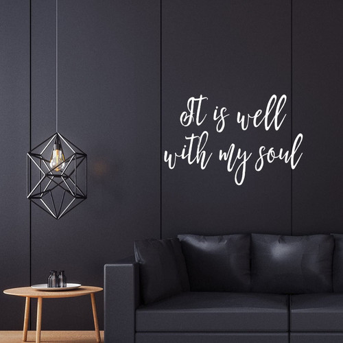 Walls Decals It is Well with My Soul Bedroom Wall Decal Vinyl Wall Decal Inspirational Quote Wall Art Sticker for Living Room Bedroom Office Nursery Restaurants Offices 22 Inch