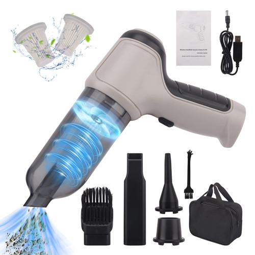 Bibabala Vacuum Cleaner, 3-in-1 Cordless Car Vacuum Cleaner Rechargeable Handheld Vacuum 120W/9000PA High Power, Wet Dry Mini Vacuum Cleaner Detailing Cleaning Kit for Car Home Office Pet