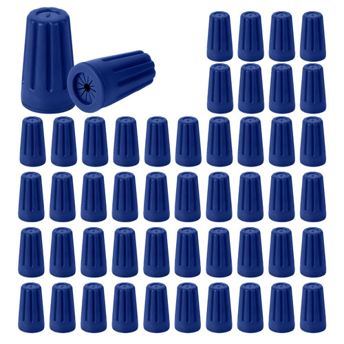 50pcs Waterproof Wire Nuts, 0.55x0.94in Outdoor Electrical Wire Connectors Landscape Wire Connector Electrical Nuts Caps for Sprinkler Led Landscape Light Irrigation Valves (Blue)