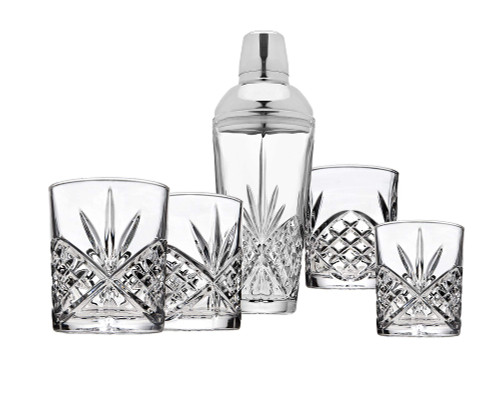 Dublin Cocktail Martini Shaker with Old Fashioned Glasses Barware Set