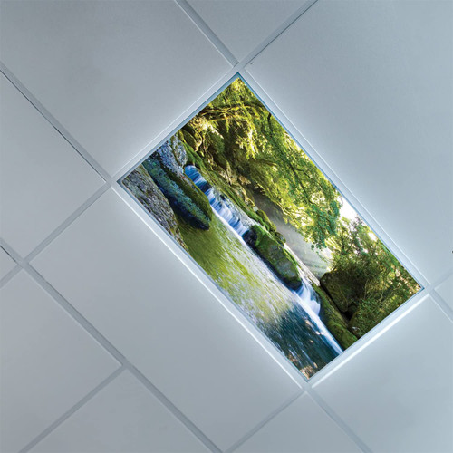 Lorougei Fluorescent Light Covers for Ceiling Light Diffuser Panels-Rainforest Pattern-Light Filters Ceiling LED Ceiling Light Covers-2ft x 4ft Drop Ceiling Fluorescent Decorative,Yellow Green Blue