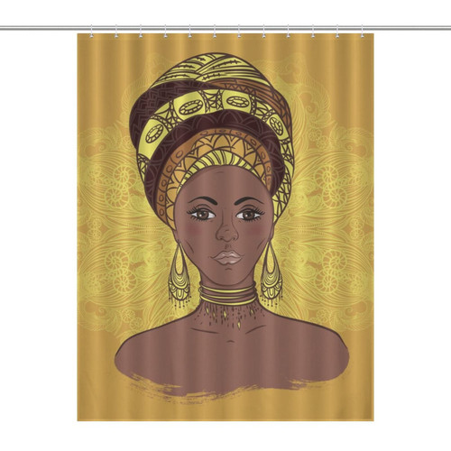 Beautiful African Woman Shower Curtain Waterproof Polyester Bath Curtain for Home Bathroom Hotel Decor 55x72Inch?140x183cm? Beautiful African Woman Shower Curtain Waterproof Polyester Bath Curtain for Home Bathroom Hotel Decor 55x72Inch?140x183cm?