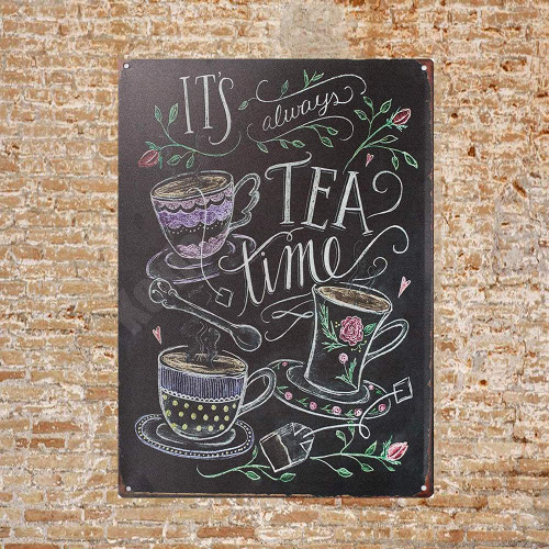 Kexle Vintage Retro Tin Metal Sign Decor 8x12 It's Always Tea Time Wall Home Bar Decor Kexle Vintage Retro Tin Metal Sign Decor 8x12 It's Always Tea Time Wall Home Bar Decor