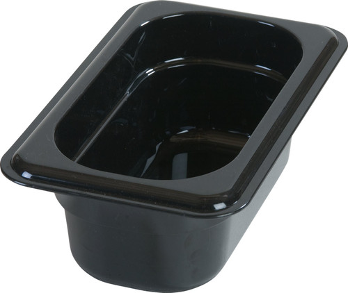 Carlisle FoodService Products 3068603 StorPlus Ninth Size Food Pan, Polycarbonate, 2.5" Deep, Black