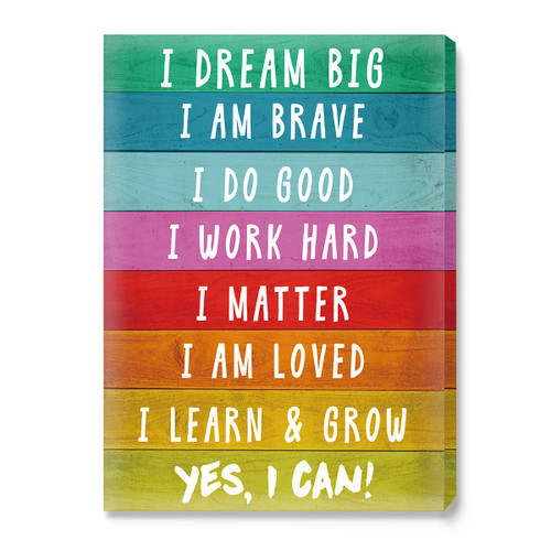 Positive Affirmation Canvas Wall Art-I AM BRAVE Inspirational Quotes Canvas Framed Wall Art Painting Ready to Hang for Nursery/Home/Bedroom Decor-Inspirational Gifts for Kids Teens 12 x 15 Inches