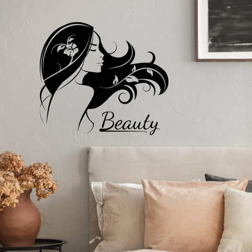 Vinyl Wall Decal Hair Beauty Salon Logo Beautiful Girl Lady Stickers Large Decor (3089ig) Black Vinyl Wall Decal Hair Beauty Salon Logo Beautiful Girl Lady Stickers Large Decor (3089ig) Black